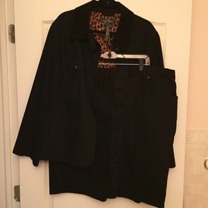 Ralph Lauren Black Corduroy jacket skirt set